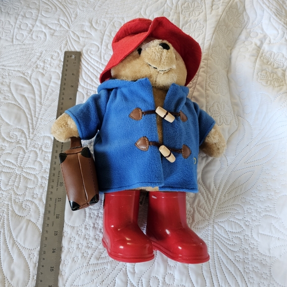 Rainbow Designs Plush Paddington Bear Toy Blue Red Suitcase And Rubber Boots 14" - Picture 2 of 12